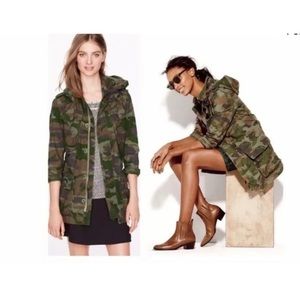 XS J CREW True Camo Jacket w/ Hood